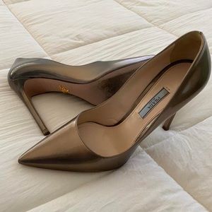 prada gold high heels